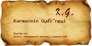 Karmazsin Gyöngyi névjegykártya
